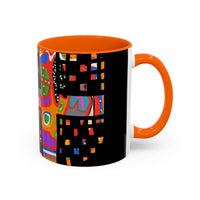 Coffee Mug — Colorful Abstract Cross Accent Ceramic Mug (11/15 oz)