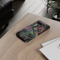 HEART ATTACK Abstract Neon Face Tough Phone Case – Vibrant Art Phone Cover