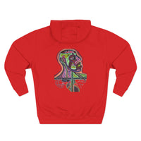 HEART ATTACK  Abstract Psyche Hoodie — Colorful Three-Panel Back Art Fleece Hoodie