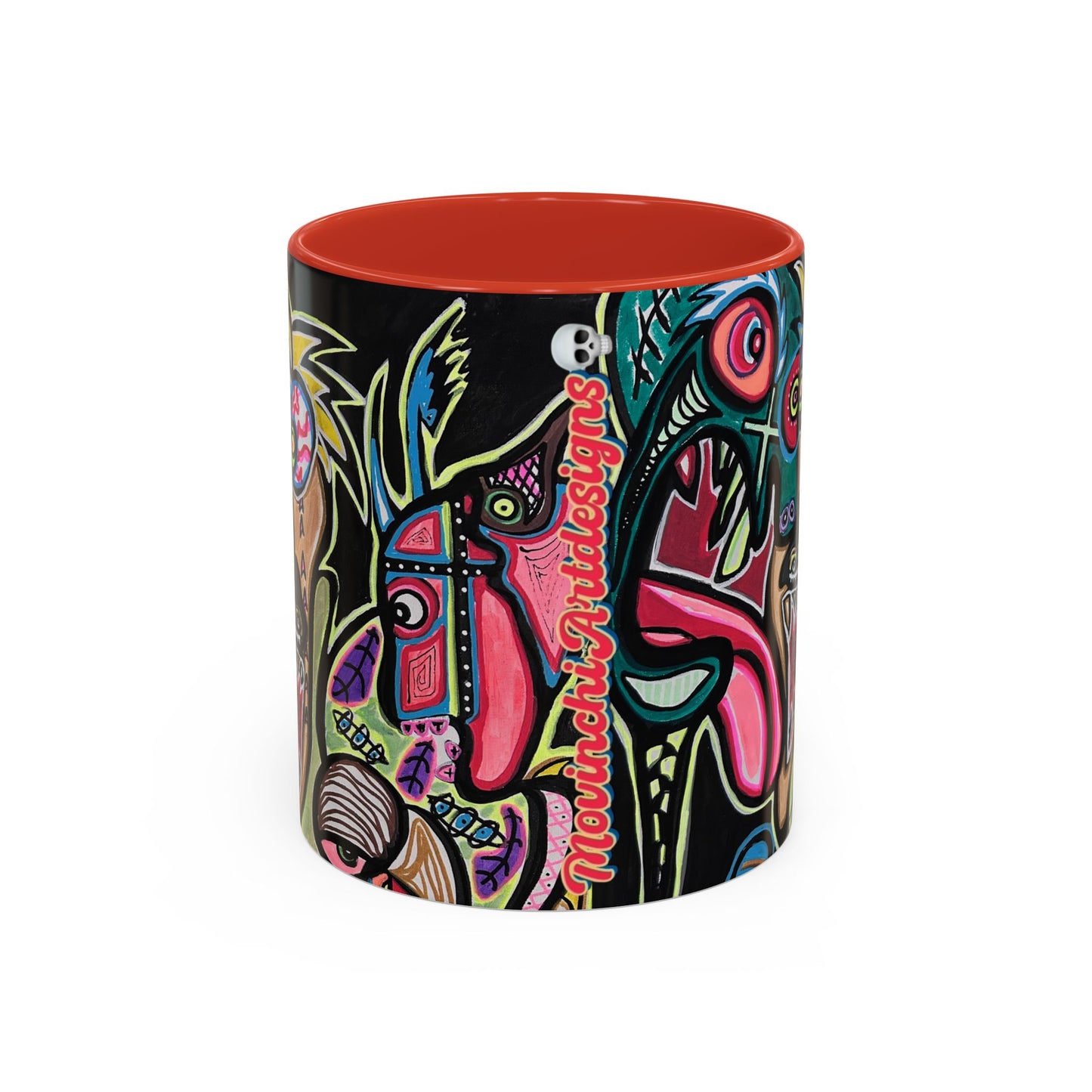 Abstract Neon DEPRESSION2.0   Monster Coffee Mug — Colorful Surreal Art Accent Mug (11/15oz)