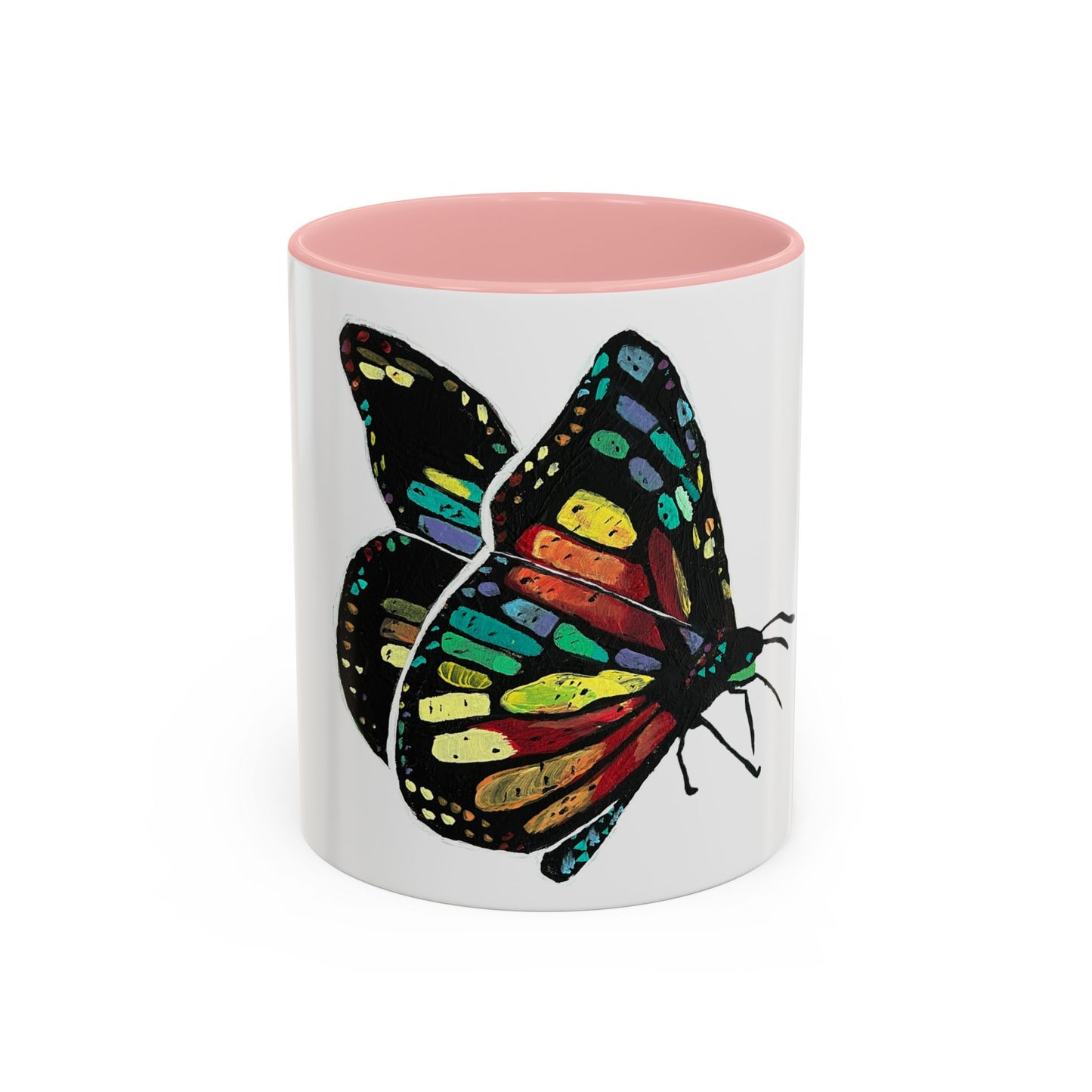 Colorful Butterfly Coffee Mug — Vibrant Monarch Art Accent Mug (11/15oz)