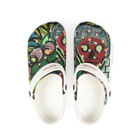 KING GRAY2.0 Colorful Graffiti EVA Clogs — Artistic All-Over-Print Garden Shoes