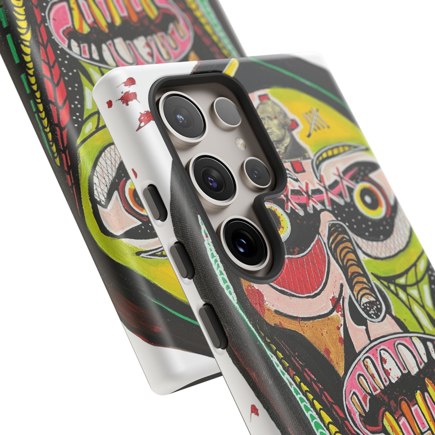 KUNTA.  Abstract Tribal Skull Phone Case — Colorful Street Art Protective Cover