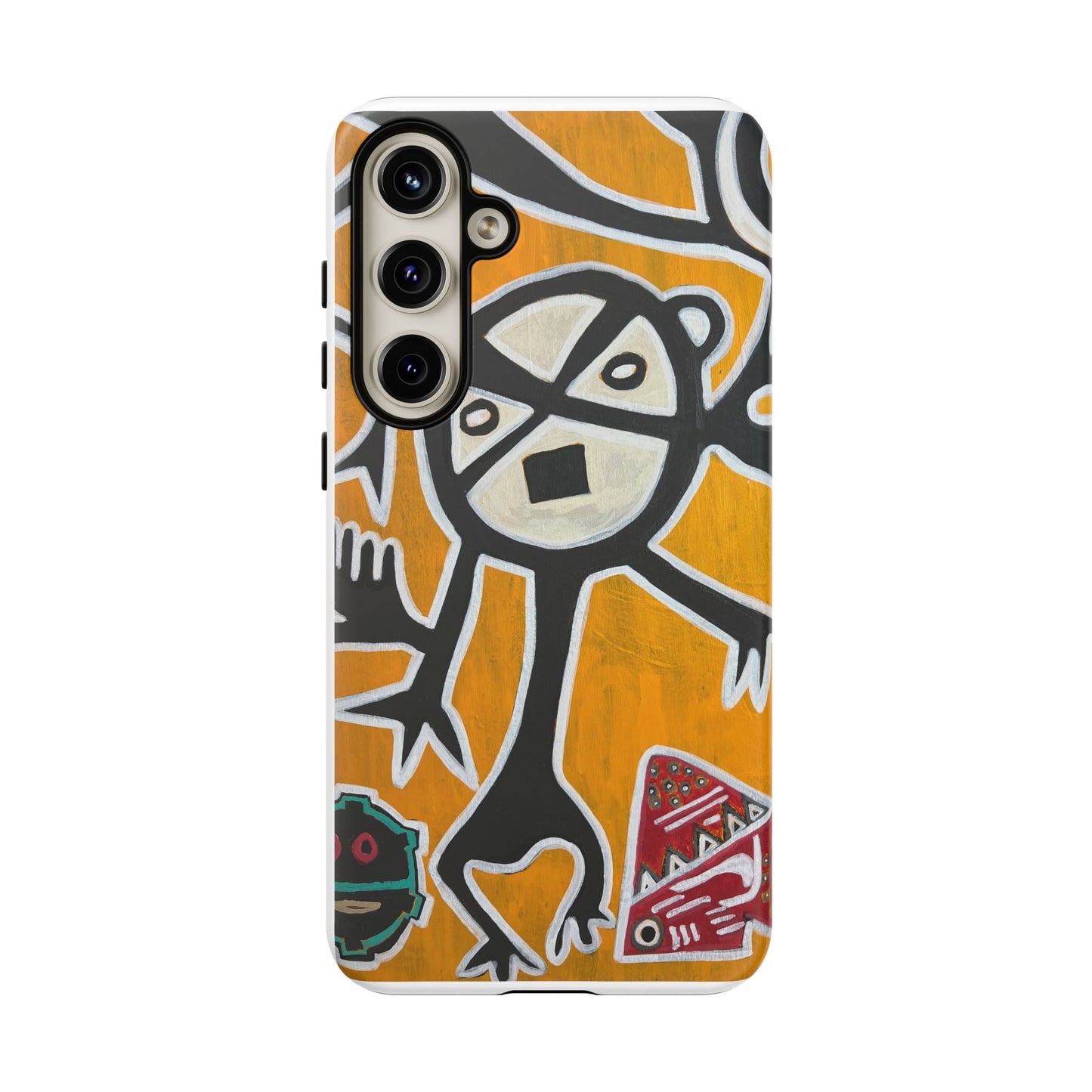Abstract TAINO  Tribal Art Phone Case – Bold Orange Graphic Protective Cover