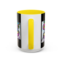 Abstract Alien Art Coffee Mug — Colorful Surreal Creature Accent Mug