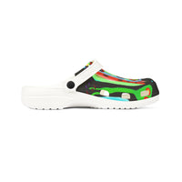 Colorful Abstract CRAZY Face EVA Foam Clogs — Artistic All-Over Print Summer Shoes