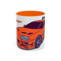 Racing Supra Accent Coffee Mug (11/15oz) — Orange Drift Car Design