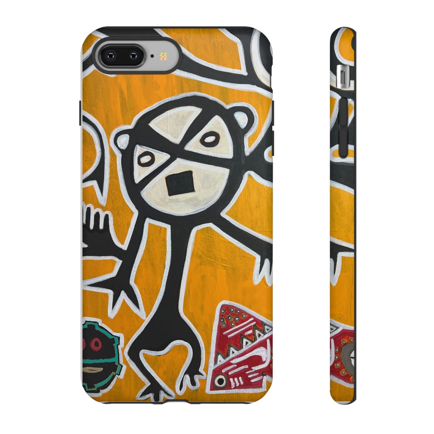 Abstract TAINO  Tribal Art Phone Case – Bold Orange Graphic Protective Cover