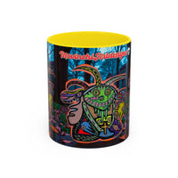 RYDER4.0  Psychedelic Forest Accent Coffee Mug – Colorful Trippy Creature Design (11/15oz)