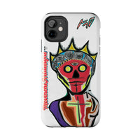 Artistic Crown KING GRAY  Skull Tough Phone Case — Colorful Abstract Guardian Design