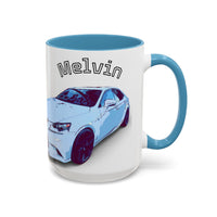 MELVIN.  Personalized Car Coffee Mug — 'Melvin' Sports Car Accent Mug (11/15oz)