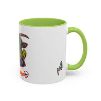 Colorful RYDER.   Abstract Jester Accent Coffee Mug — MovinchiArtDesigns