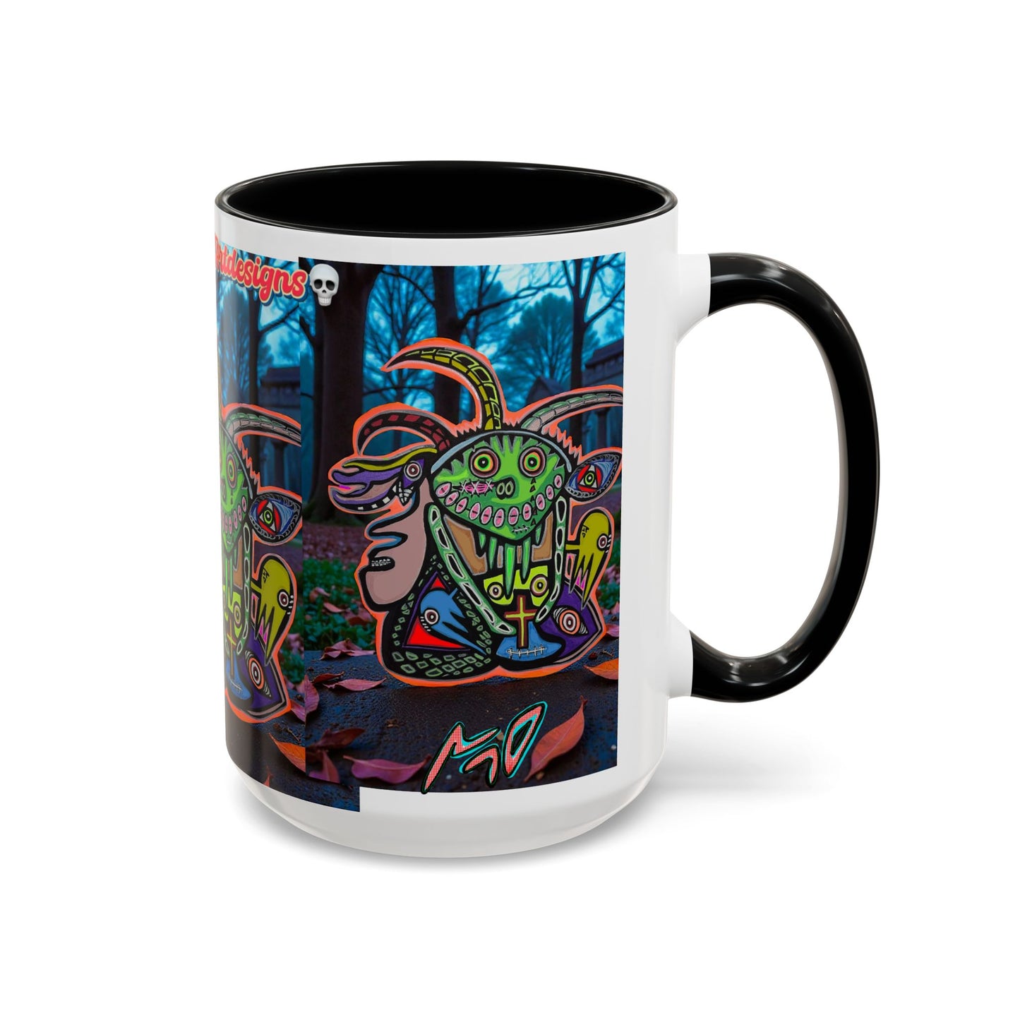 RYDER4.0  Psychedelic Forest Accent Coffee Mug – Colorful Trippy Creature Design (11/15oz)