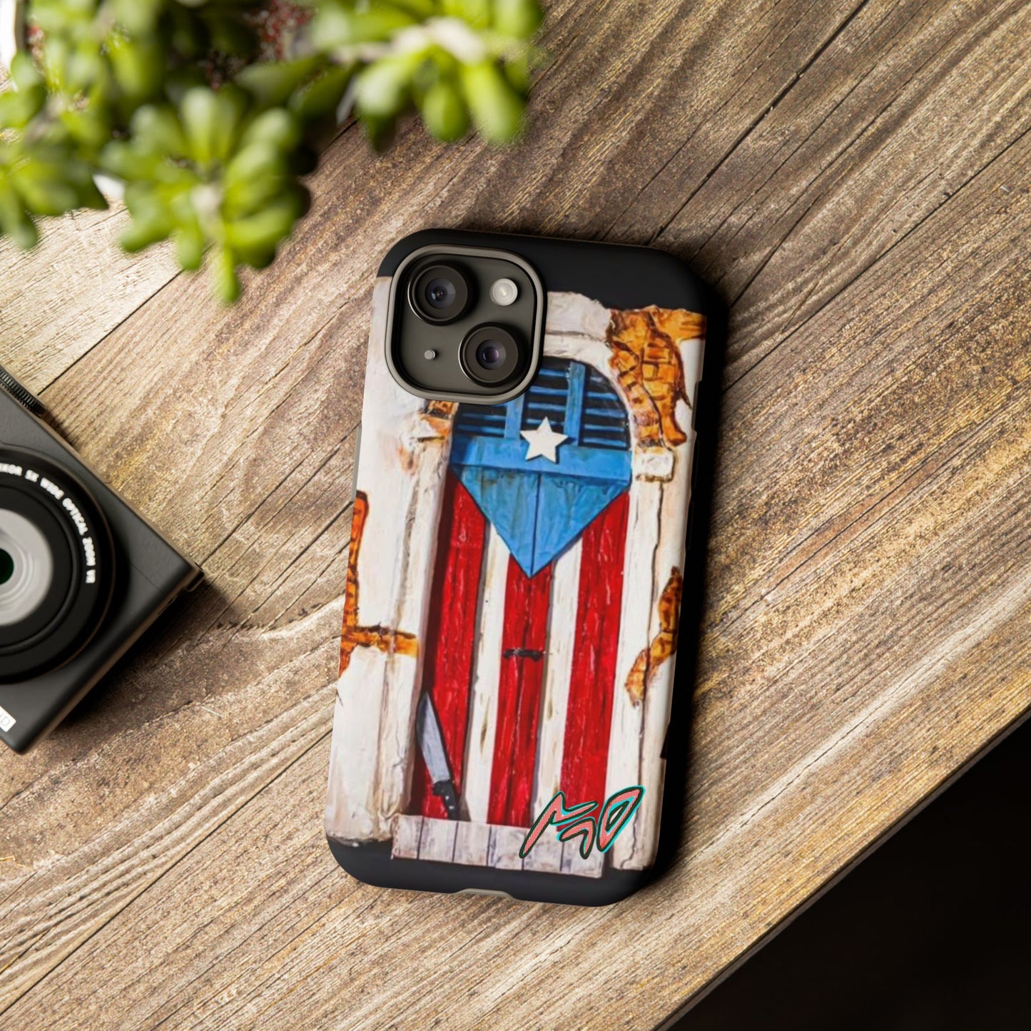 Puerto Rican Flag Phone Case - Rustic Coquí Door Design Tough Case