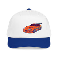 2JZ.  Retro Orange Sports Car Baseball Cap — Vintage JDM Supra Snapback