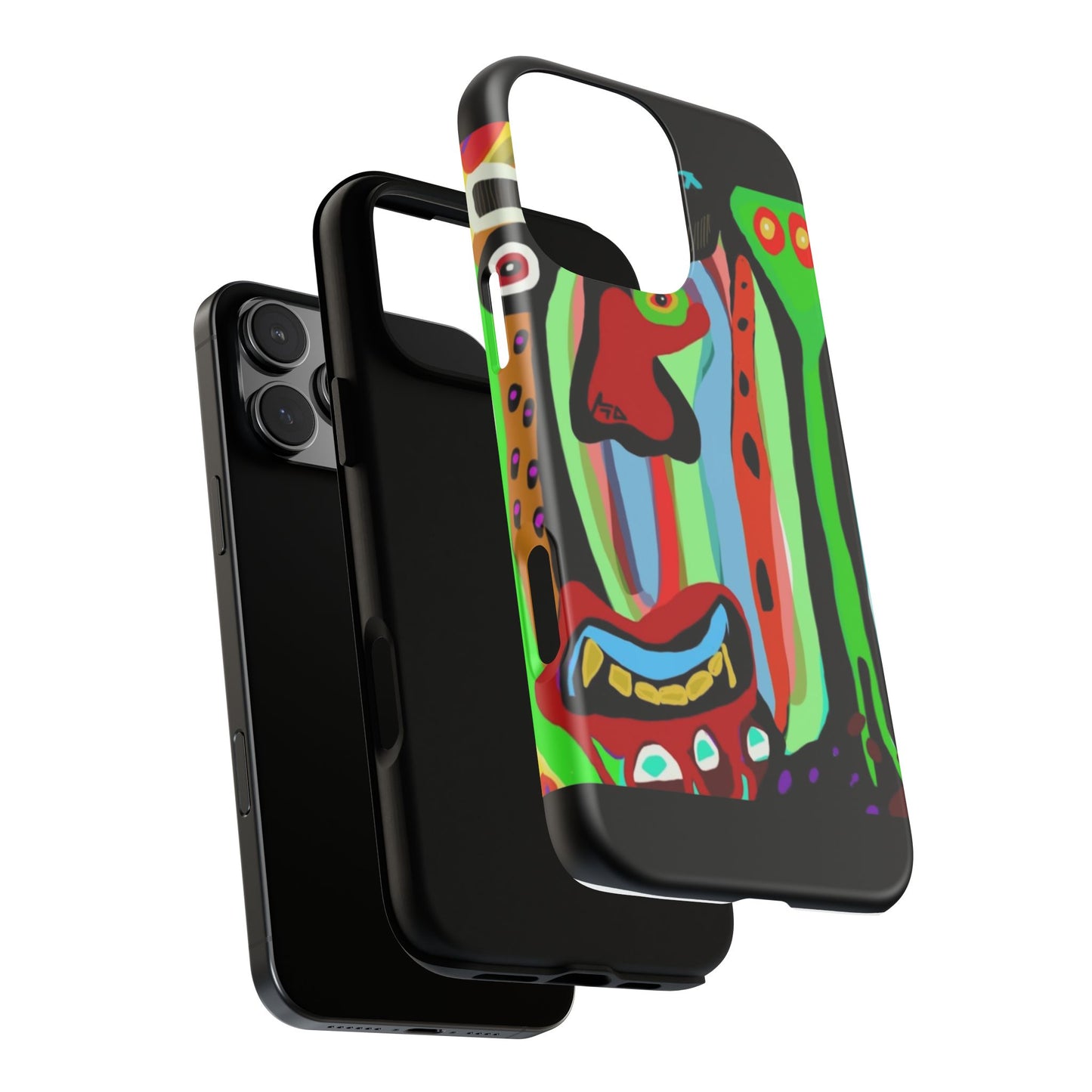CRAZY.   Tribal Face Phone Case — Colorful Modern Art iPhone Cover