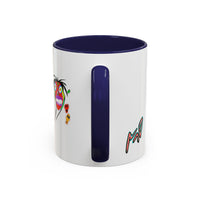 Colorful Tribal Mask Coffee Mug — Vibrant Skull Art Accent Mug (11/15oz)
