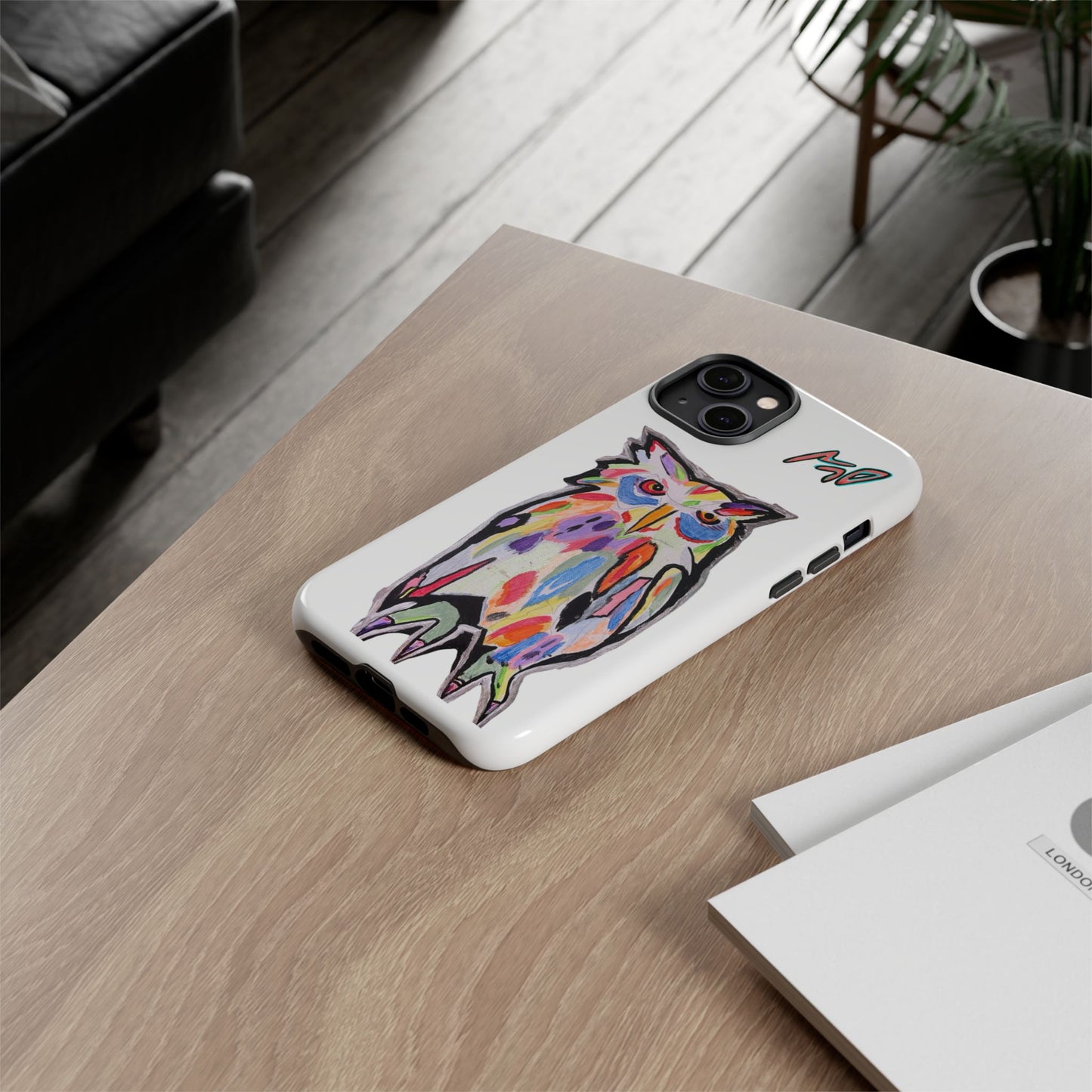 Colorful Owl Phone Case — Artistic Owl Illustration Tough Case