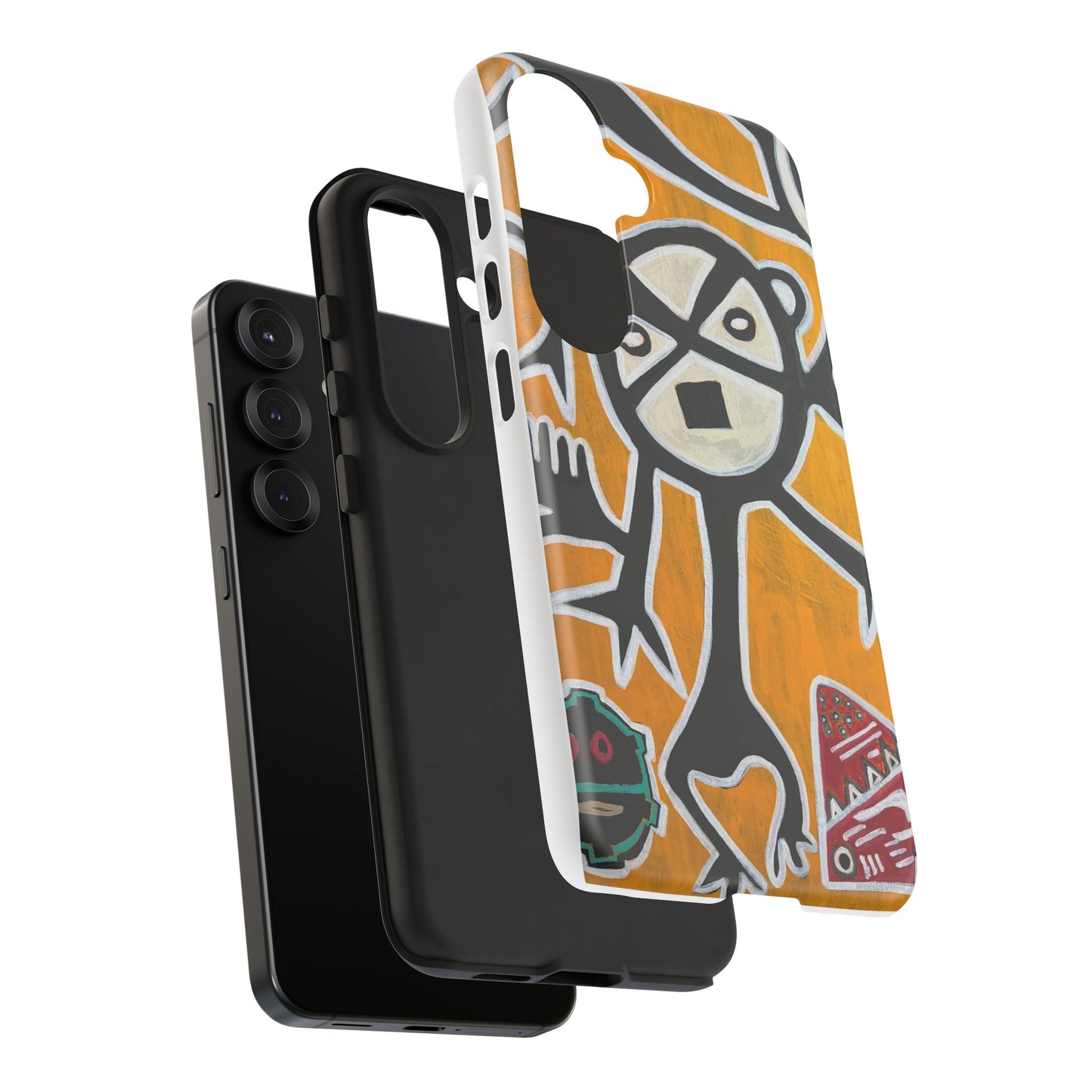 Abstract TAINO  Tribal Art Phone Case – Bold Orange Graphic Protective Cover