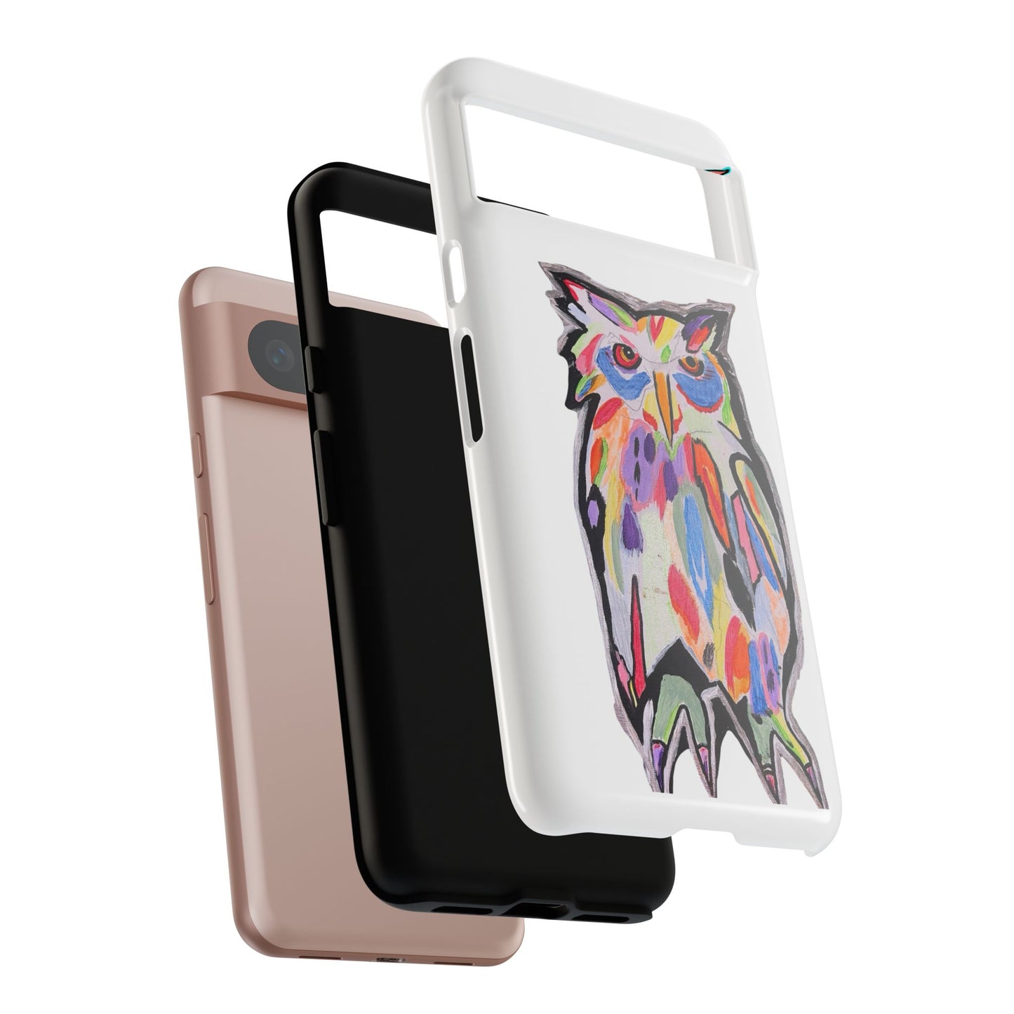 Colorful Owl Phone Case — Artistic Owl Illustration Tough Case