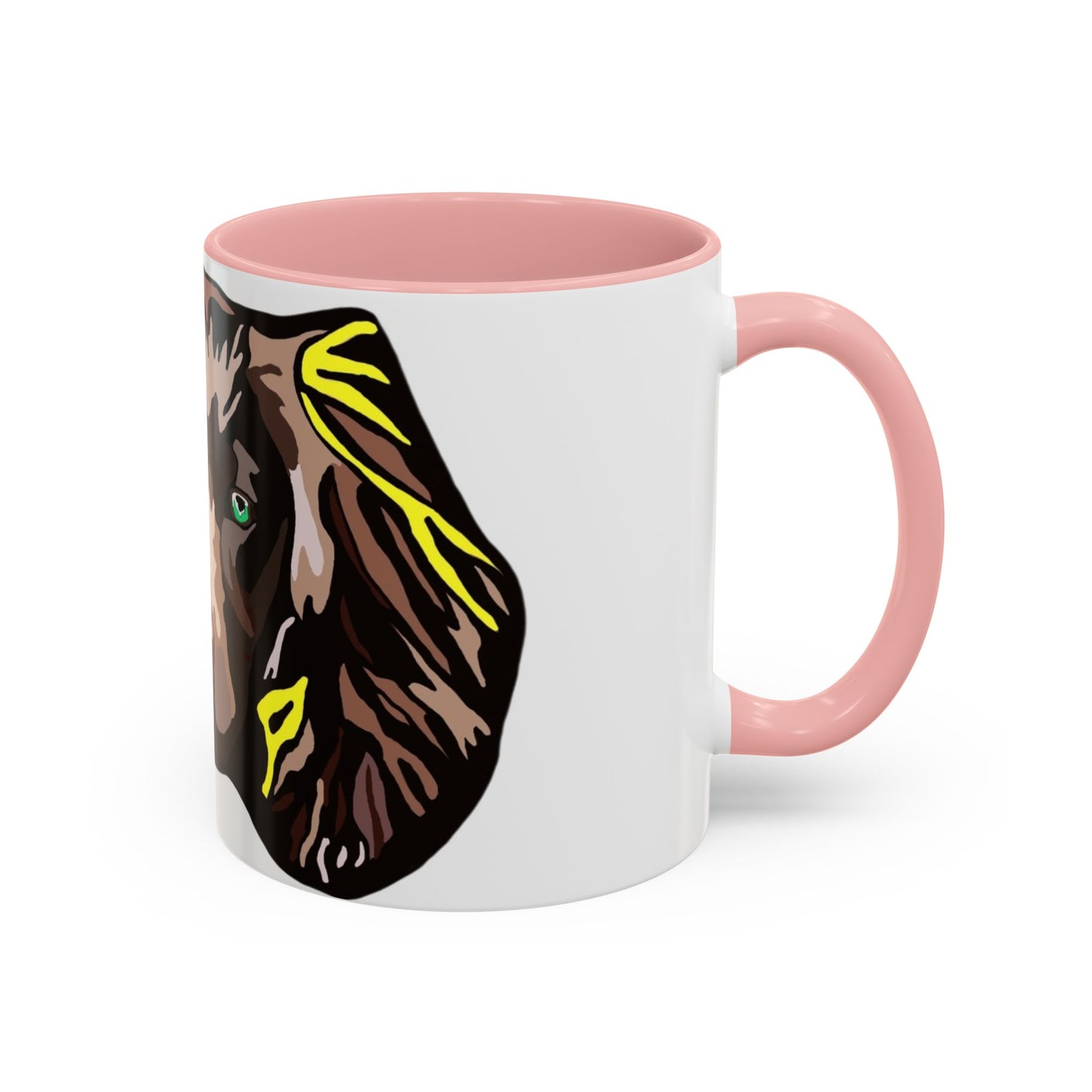 MR COCKER Dog Portrait Accent Coffee Mug — Brown Spaniel Art Mug (11/15oz)