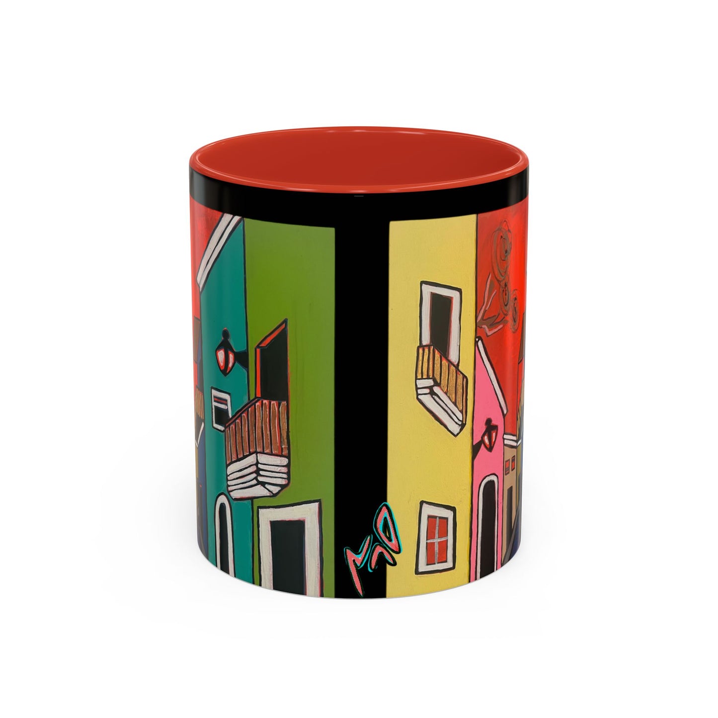 VIEJO SAN JUAN,  Colorful Cityscape Coffee Mug — Vibrant European Street Accent Mug