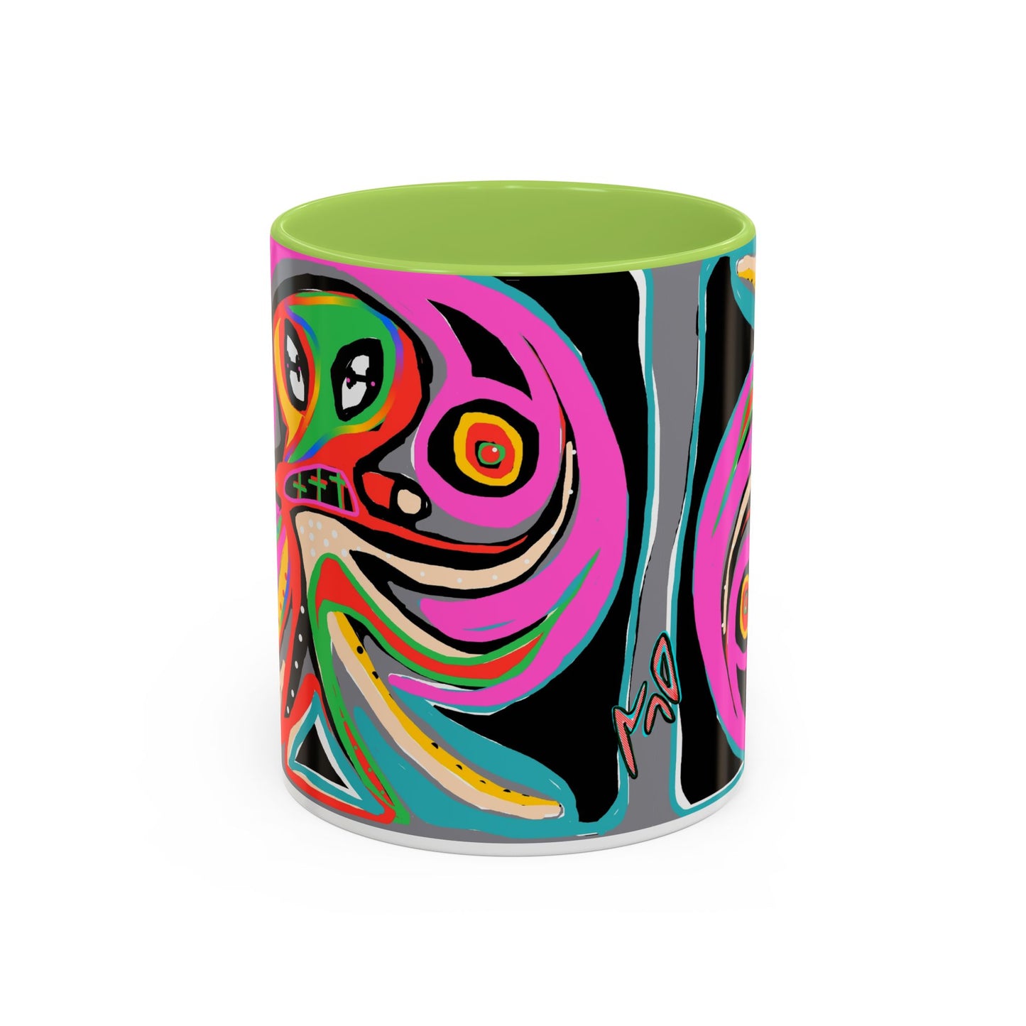 Abstract Neon octopussy Coffee Mug — Colorful Pop Art Accent Mug (11/15oz)