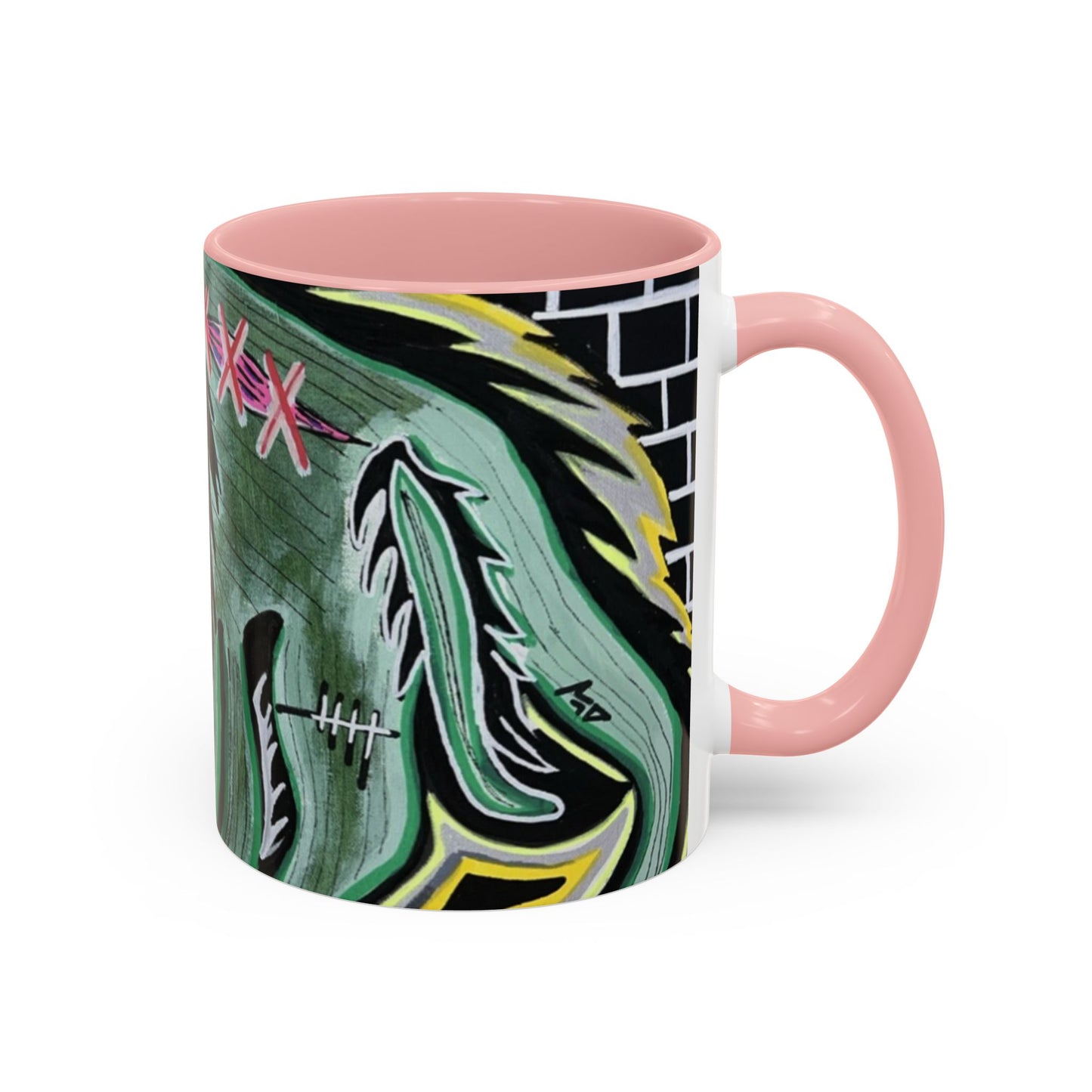 CHUPACABRAS.  Green Monster Art Coffee Mug — Spooky Neon Creature Accent Mug (11/15oz)