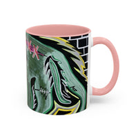 CHUPACABRAS.  Green Monster Art Coffee Mug — Spooky Neon Creature Accent Mug (11/15oz)