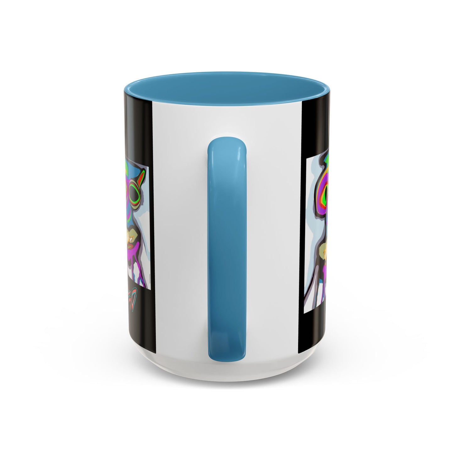 Abstract Alien Art Coffee Mug — Colorful Surreal Creature Accent Mug