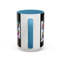 Abstract Alien Art Coffee Mug — Colorful Surreal Creature Accent Mug