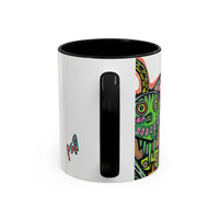 Colorful RYDER.   Abstract Jester Accent Coffee Mug — MovinchiArtDesigns