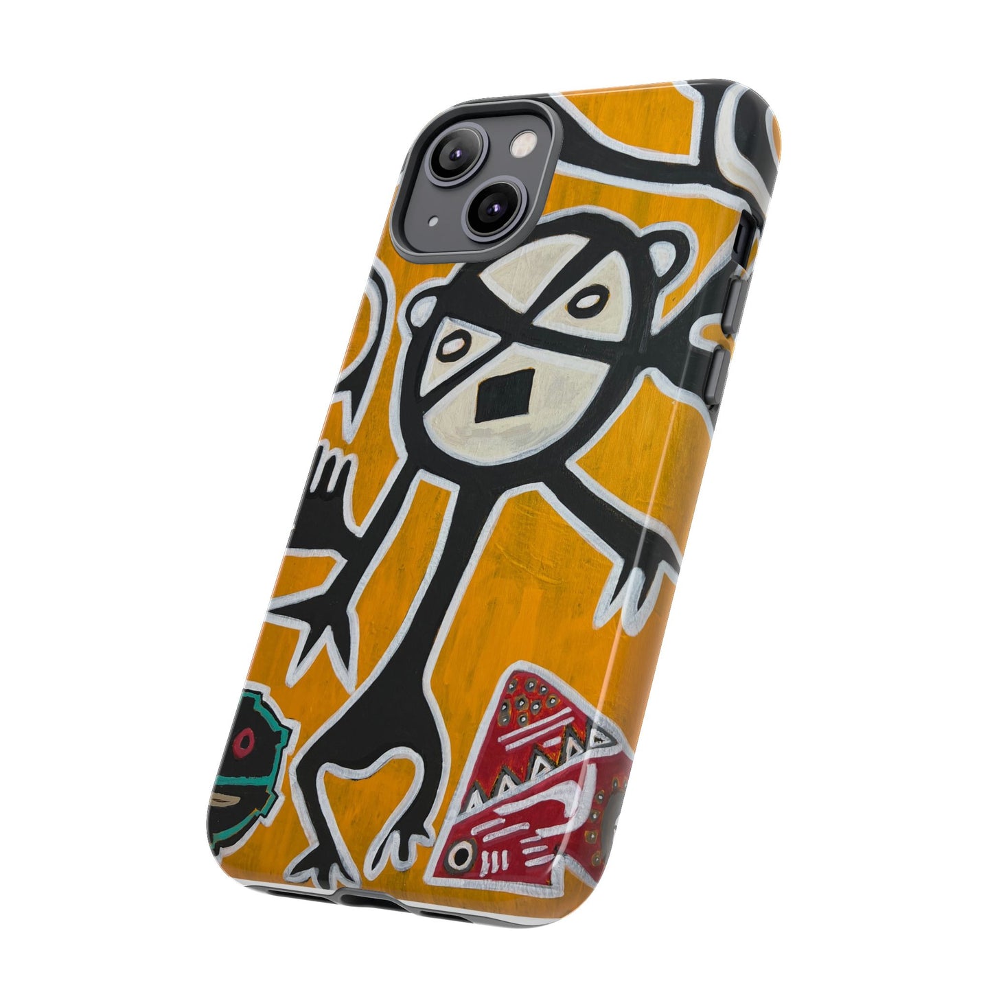 Abstract TAINO  Tribal Art Phone Case – Bold Orange Graphic Protective Cover