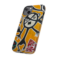 Abstract TAINO  Tribal Art Phone Case – Bold Orange Graphic Protective Cover