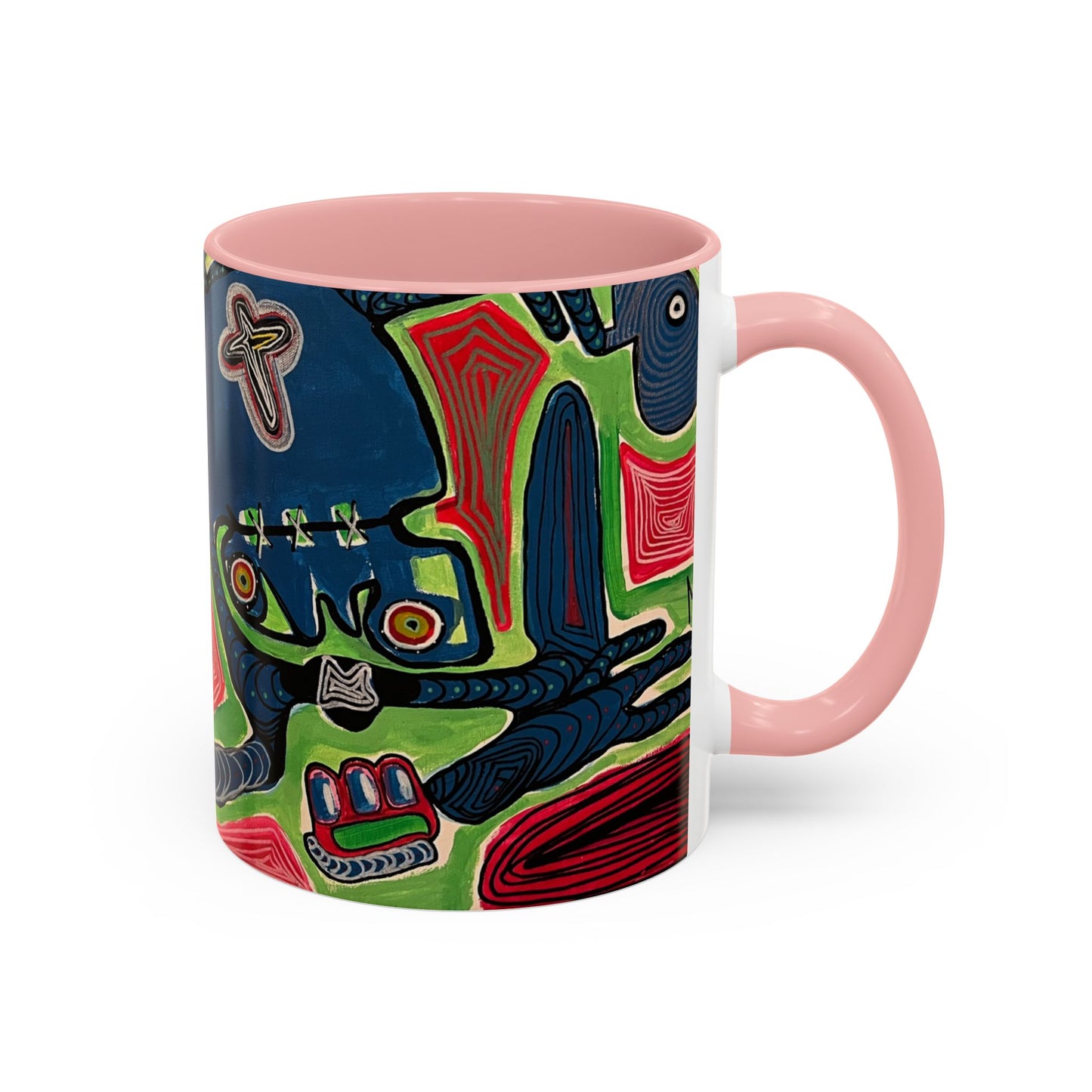 AFTER LIFE2.0  Abstract Neon Doodle Coffee Mug — Colorful Surreal Art Accent Mug (11/15oz)