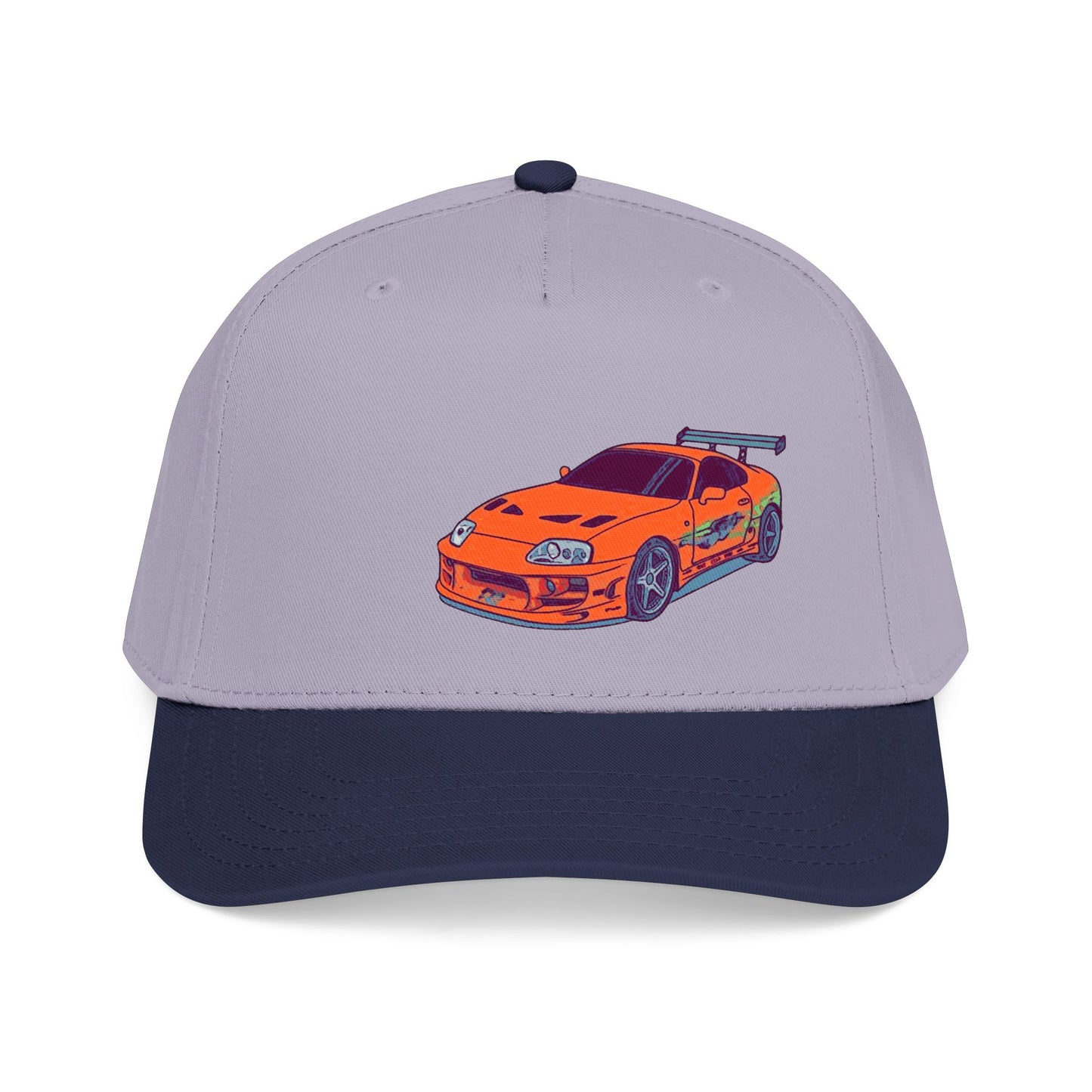 2JZ.  Retro Orange Sports Car Baseball Cap — Vintage JDM Supra Snapback