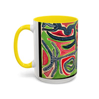 AFTER LIFE.  Abstract Tribal Art Coffee Mug — Colorful Surreal Accent Mug
