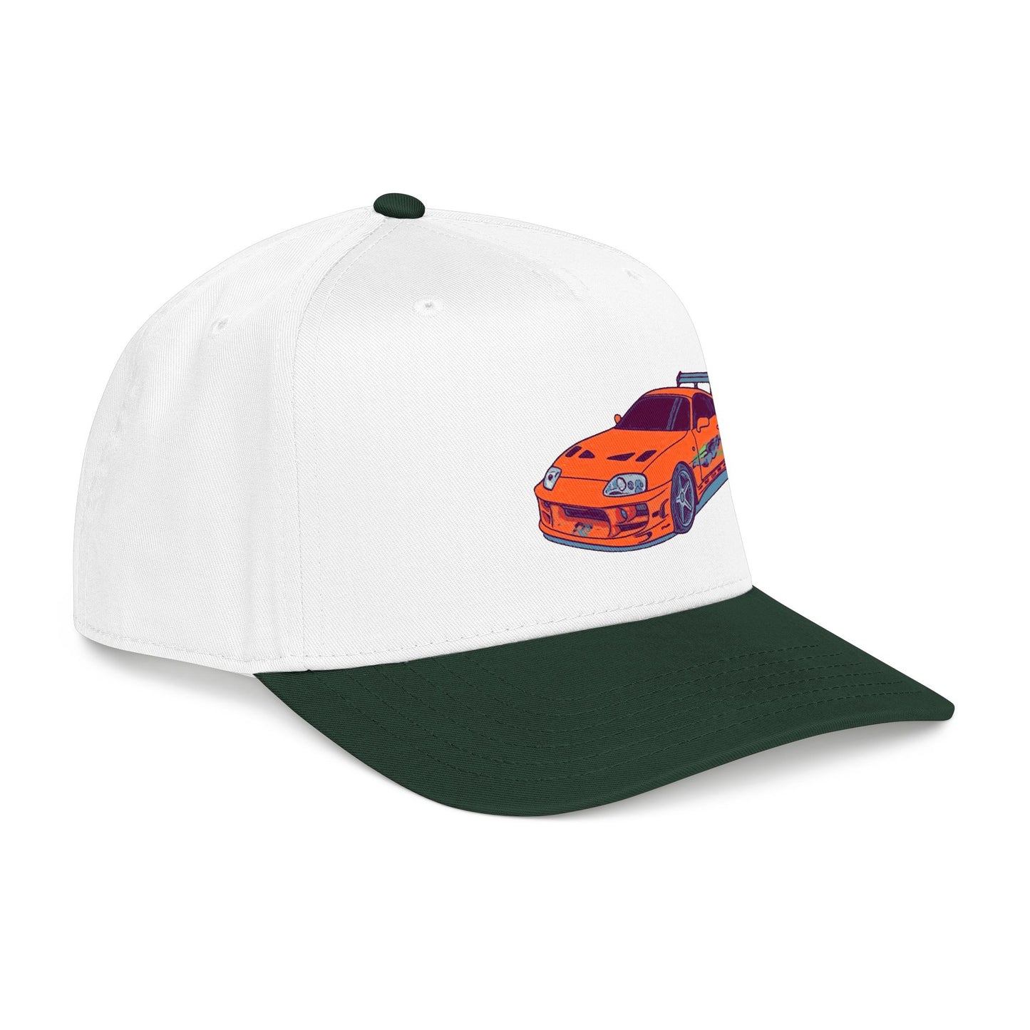 2JZ.  Retro Orange Sports Car Baseball Cap — Vintage JDM Supra Snapback