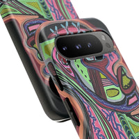 HEART ATTACK Abstract Neon Face Tough Phone Case – Vibrant Art Phone Cover