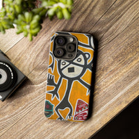 Abstract TAINO  Tribal Art Phone Case – Bold Orange Graphic Protective Cover