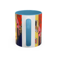 SAN SEBASTIAN.  Colorful Street Scene Accent Coffee Mug — Vibrant Urban Art Ceramic Mug (11/15oz)