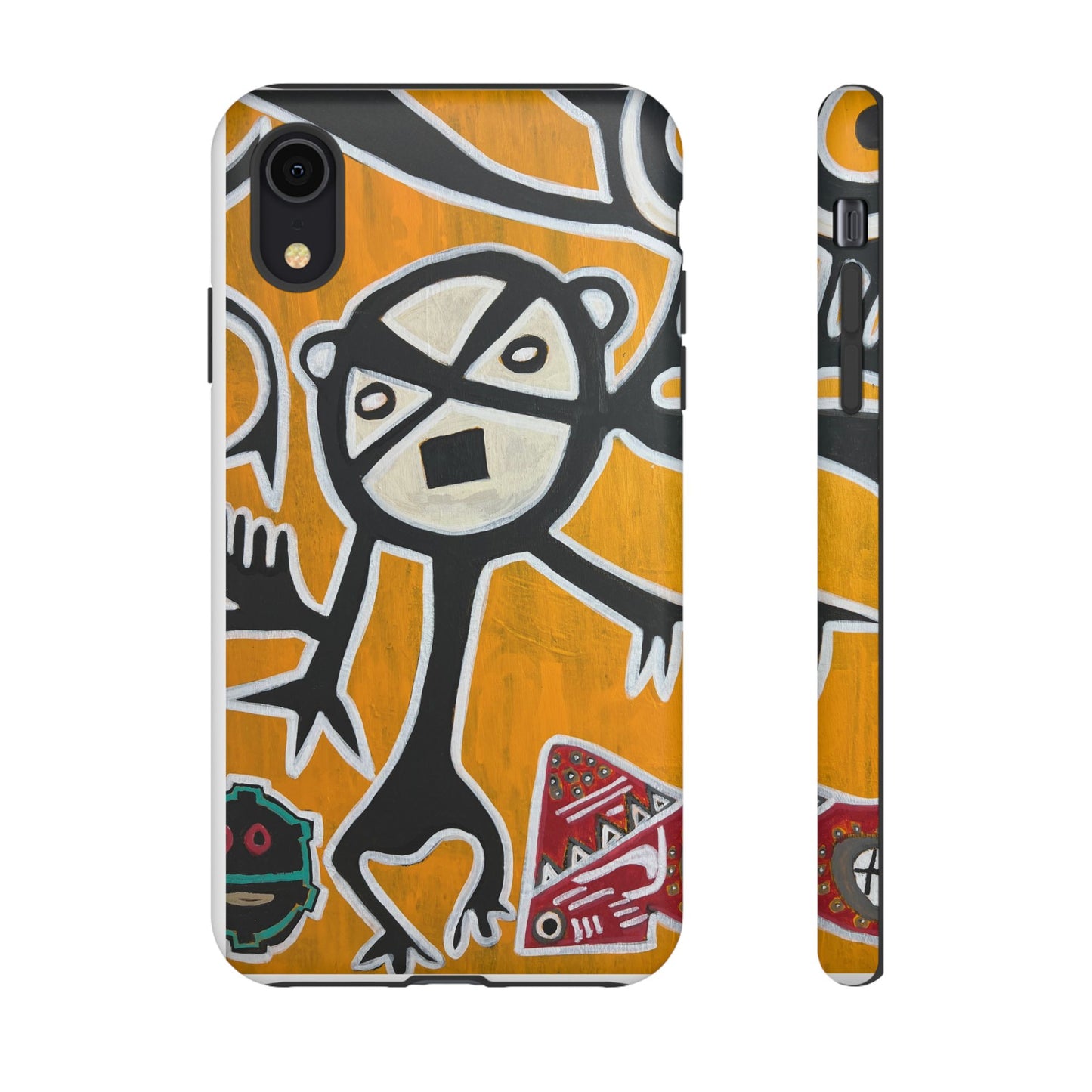 Abstract TAINO  Tribal Art Phone Case – Bold Orange Graphic Protective Cover