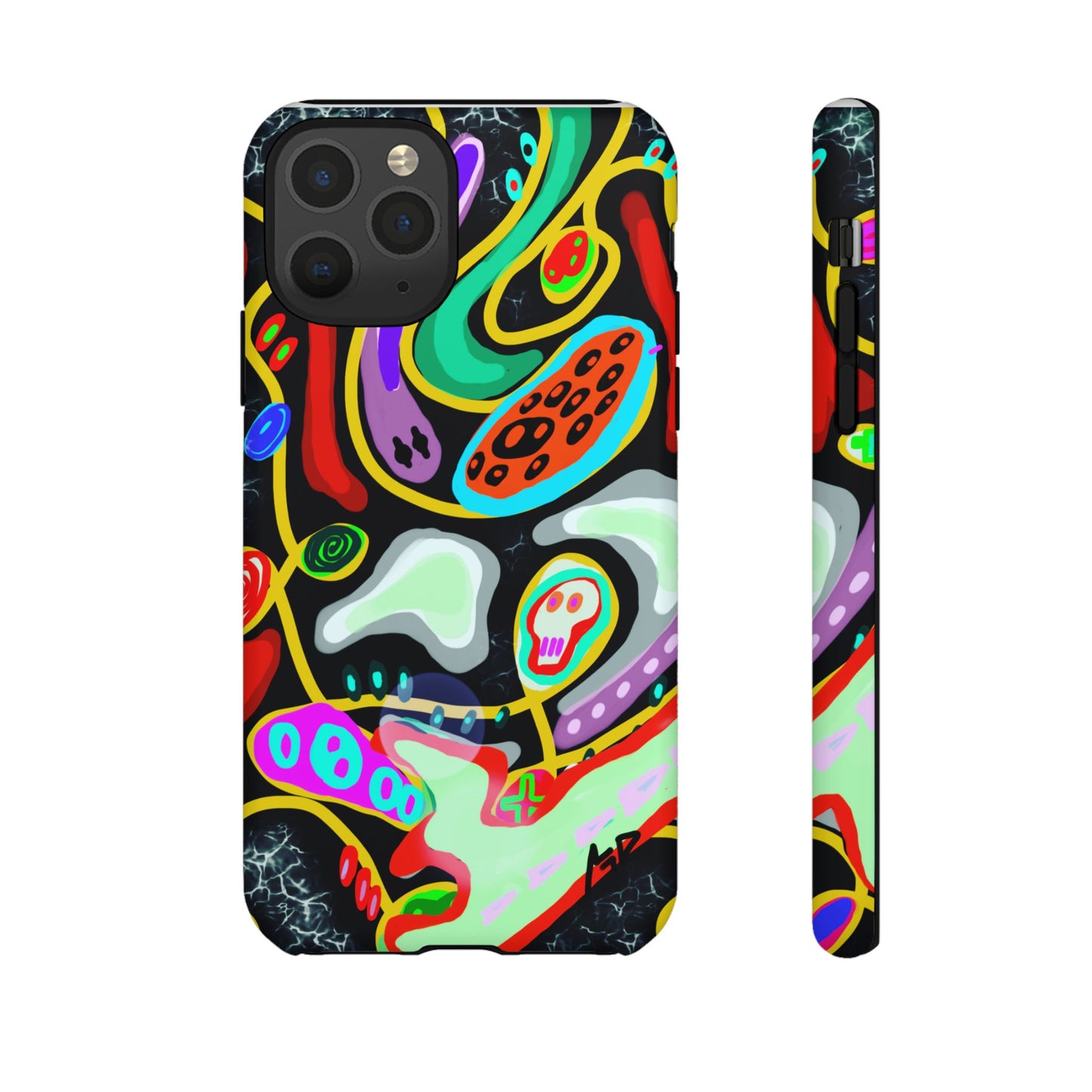 CRAZY4  Abstract Neon Skull Phone Case — Colorful Psychedelic Protective Cover