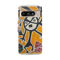 Abstract TAINO  Tribal Art Phone Case – Bold Orange Graphic Protective Cover