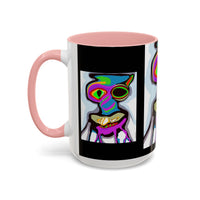 Abstract Alien Art Coffee Mug — Colorful Surreal Creature Accent Mug