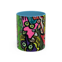 AbstractCONCERT.   Pop Art Coffee Mug — Colorful Faces Accent Mug (11/15 oz)