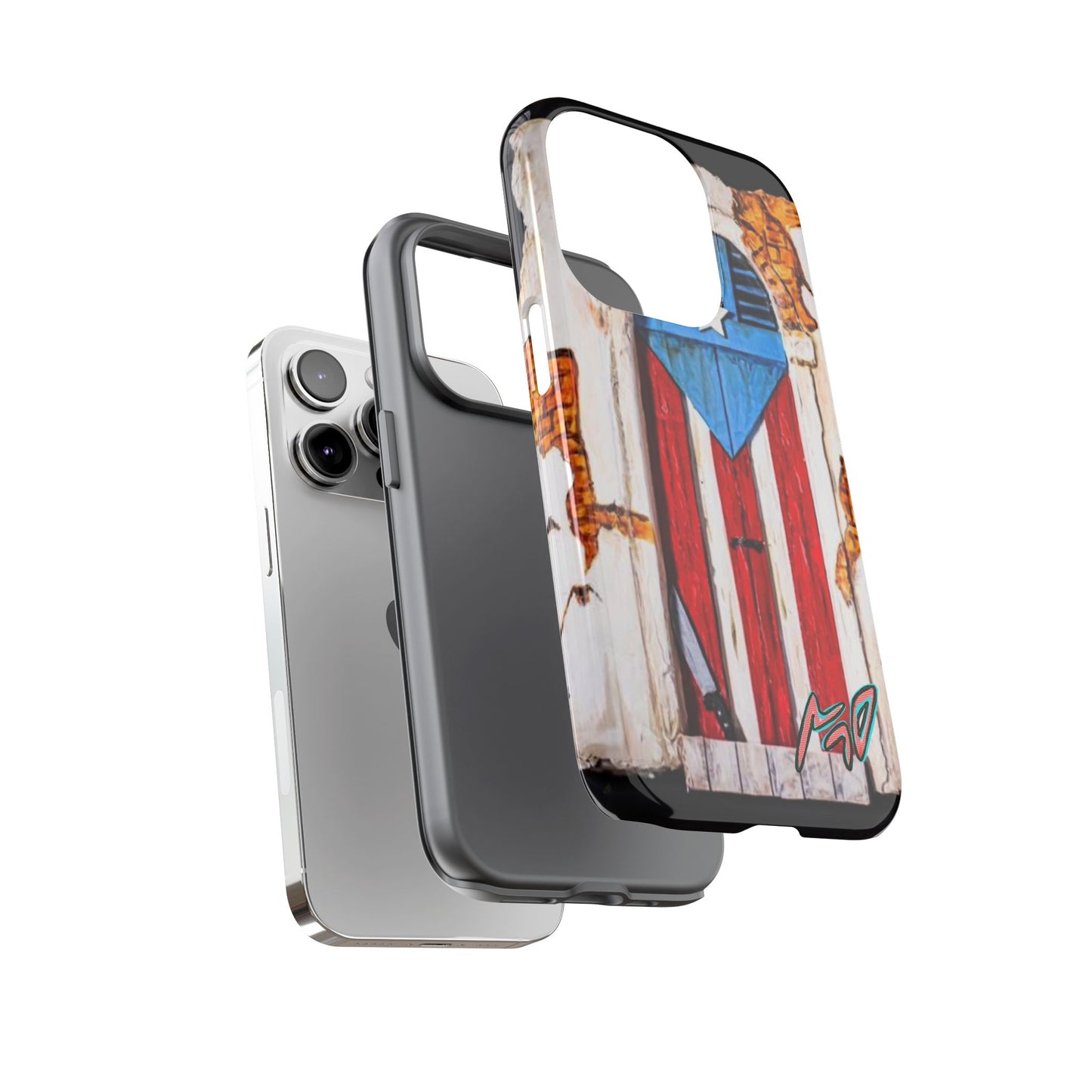 Puerto Rican Flag Phone Case - Rustic Coquí Door Design Tough Case