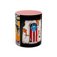 Puerto Rico Flag Coffee Mug — Rustic Street Art Accent Mug (11/15 oz)