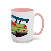 R34  Racing Skyline Accent Coffee Mug — Fast Car Drift Design (11/15oz)