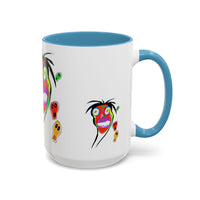 Skullface Accent Coffee Mug — Colorful Day of the Dead Pop Art (11/15oz)